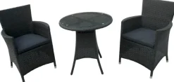 Wicker Bistroset Praag - zwart