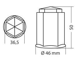 Wielmoerdoppen ABS 33mm