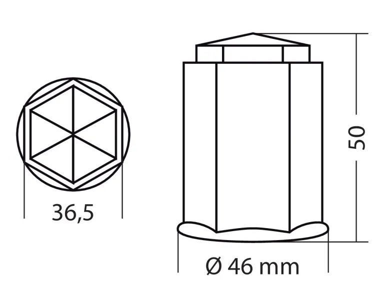 Wielmoerdoppen ABS 33mm