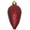 6X dennenappel Glitter Ossenbloed 4,5x8 cm