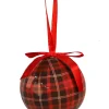 3x kerstbal geruit rood/zwart