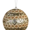 3x kerstbal ketting M champagne
