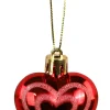 6x kerstornament hart rood